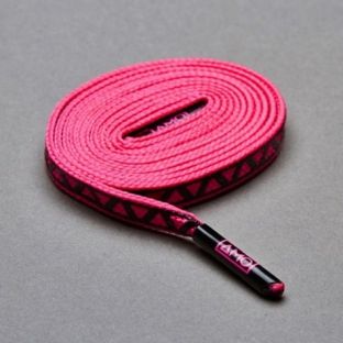 AMO Grip voetbal veters 100cm roze/zwart 105837