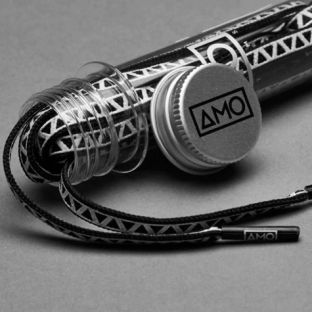 AMO Grip voetbal veters 100cm zwart/wit 102358